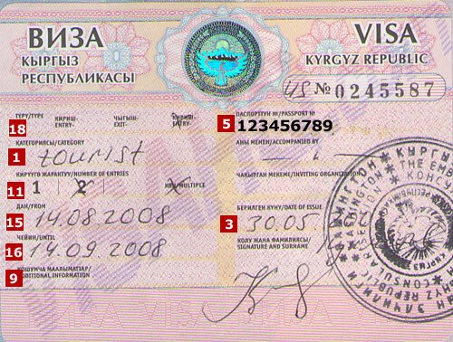 Visa de Kirguizistán Visa de Kirguizistán