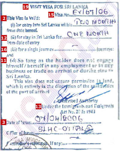 Visa de Sri Lanka Visa de Sri Lanka