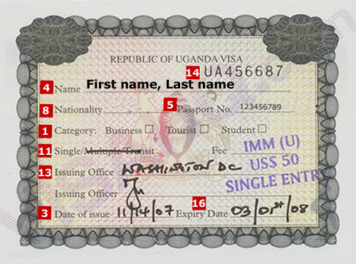 Visa de Uganda Visa de Uganda